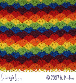 Three-Color Striped Lacy Interrupted V-Stitches in Cascade 220
